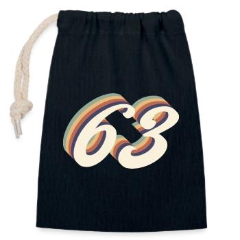Vintage 63. Jubiläum - Verschließbarer Geschenkbeutel aus Baumwolle (14x20cm) - Navy - Vorne