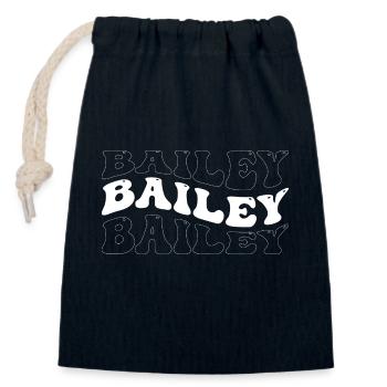 Funny Bailey Groovy 4 Männer Damen Cool Bailey Krawatte - Verschließbarer Geschenkbeutel aus Baumwolle (14x20cm) - Navy - Vorne