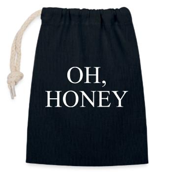 Oh Honey - Closable cotton gift bag (14x20cm) - navy - Front