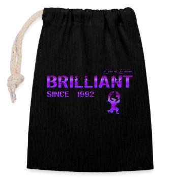 Brilliant since 1992 - Closable cotton gift bag (14x20cm) - black - Front