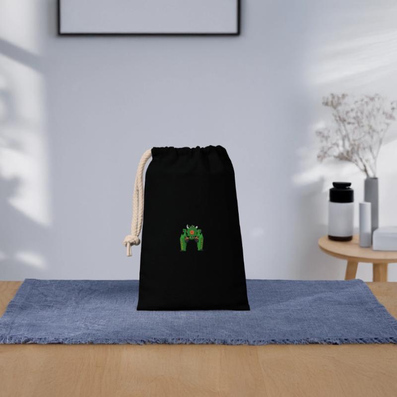 Bot de commande vert Sac cadeau en coton avec cordon (14 x 20 cm)