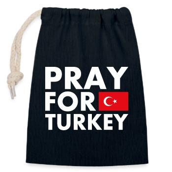 Pray for turkey - Verschließbarer Geschenkbeutel aus Baumwolle (14x20cm) - Navy - Vorne