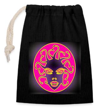 Mary Jane - Art Woman - Closable cotton gift bag (14x20cm) - black - Front