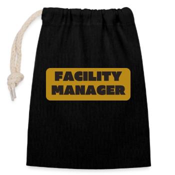 Facility Manager Haustechniker Hausmeister - Verschließbarer Geschenkbeutel aus Baumwolle (14x20cm) - Schwarz - Vorne