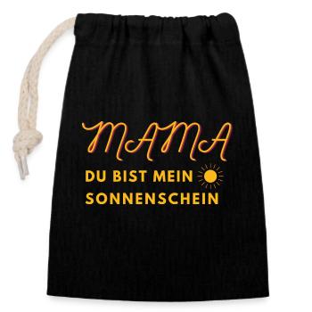 Mama Mutter Omi du bist mein Sonnenschein - Verschließbarer Geschenkbeutel aus Baumwolle (14x20cm) - Schwarz - Vorne