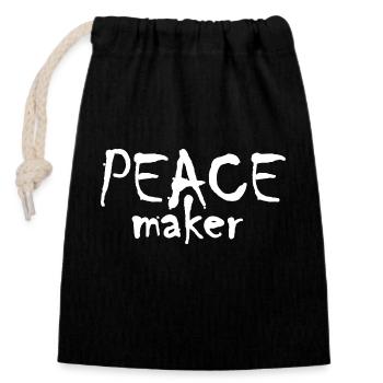 Peace Maker - Verschließbarer Geschenkbeutel aus Baumwolle (14x20cm) - Schwarz - Vorne