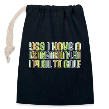 Joyeux golfking génial golfdad golfhorloge golflove - Sac cadeau en coton avec cordon (14 x 20 cm) - bleu marine - Devant