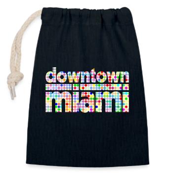 Downtown Miami Dots Stil - Verschließbarer Geschenkbeutel aus Baumwolle (14x20cm) - Navy - Vorne