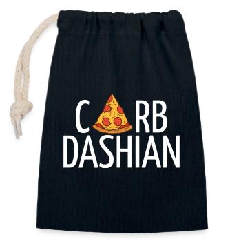 Carbdashien (texte blanc) - Sac cadeau en coton avec cordon (14 x 20 cm) - bleu marine - Devant