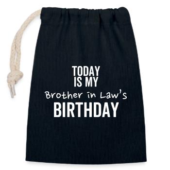 Heute ist der Geburtstag meines Schwagers - Verschließbarer Geschenkbeutel aus Baumwolle (14x20cm) - Navy - Vorne