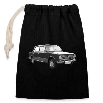 Voiture Shiguli 1200 URSS Russie Classic Car Lada - Sac cadeau en coton avec cordon (14 x 20 cm) - noir - Devant