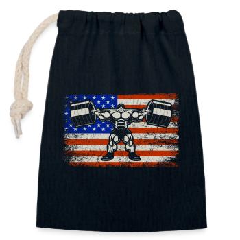 Sport - Sac cadeau en coton avec cordon (14 x 20 cm) - bleu marine - Devant