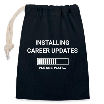 Installing Career Updates Please Wait - Closable cotton gift bag (14x20cm) - navy - Front