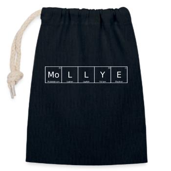 Mollye Name Vorname Chemie Periodensystem Elemente - Verschließbarer Geschenkbeutel aus Baumwolle (14x20cm) - Navy - Vorne