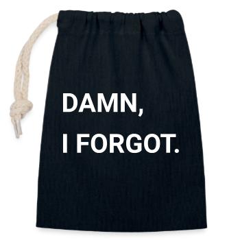 Damn I Forgot - Closable cotton gift bag (14x20cm) - navy - Front