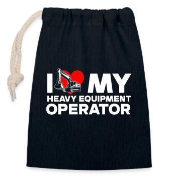 Construction machinery operator Excavator driver Excavator driver Construction workers - Closable cotton gift bag (14x20cm) - navy - Front