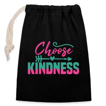 CHOOSE KINDNESS - Closable cotton gift bag (14x20cm) - black - Front