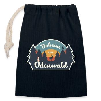 Daheim im Odenwald - Retro T-Shirt - Verschließbarer Geschenkbeutel aus Baumwolle (14x20cm) - Navy - Vorne