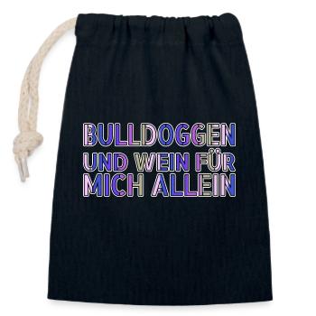 weinkenner bullterrier aqua igittigitt geburtstag - Verschließbarer Geschenkbeutel aus Baumwolle (14x20cm) - Navy - Vorne