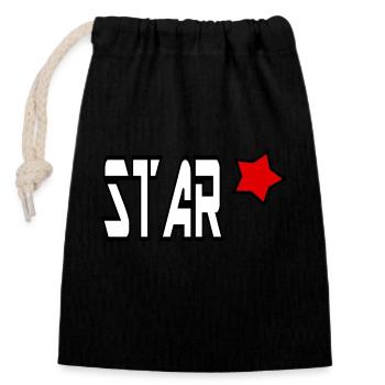 La Star - Sac cadeau en coton avec cordon (14 x 20 cm) - noir - Devant