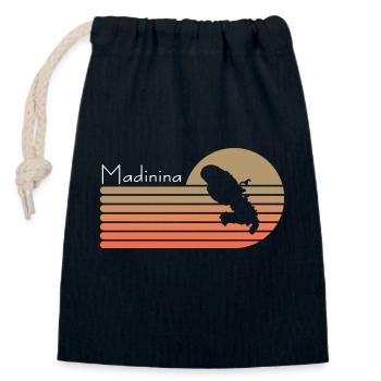 Belle Idee Cadeau Martinique Madinina 972 - Sac cadeau en coton avec cordon (14 x 20 cm) - bleu marine - Devant