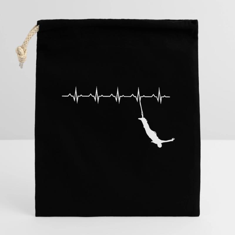Bungee Jumping Evolution Sport Fun Sac cadeau en coton avec cordon (14 x 20 cm)