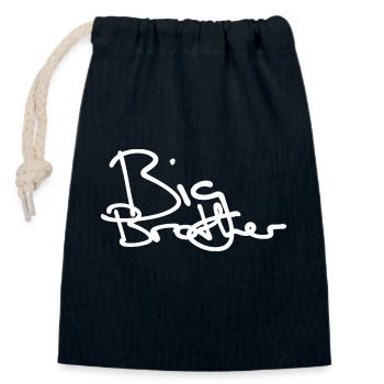 BIG BROTHER HANDWRITTEN - Closable cotton gift bag (14x20cm) - navy - Front