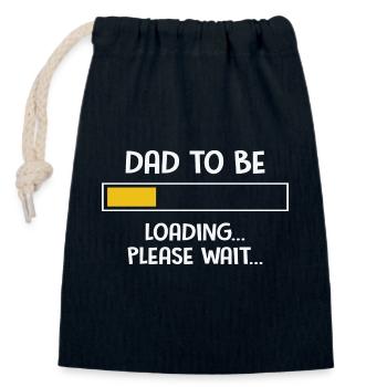 Papa à charger s’il vous plaît attendre ... Fête des pères - Sac cadeau en coton avec cordon (14 x 20 cm) - bleu marine - Devant