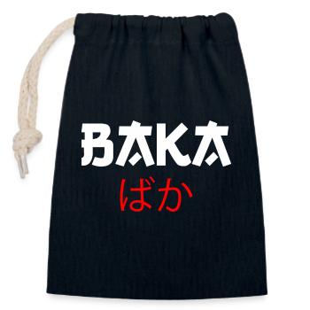 Baka japanese kanji - Closable cotton gift bag (14x20cm) - navy - Front