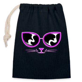 I see you! - Closable cotton gift bag (14x20cm) - navy - Front