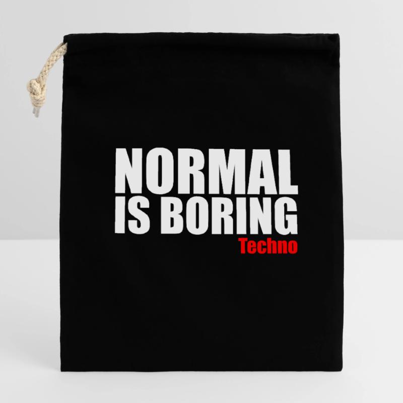 Normal est ennuyeux citation techno Sac cadeau en coton avec cordon (14 x 20 cm)