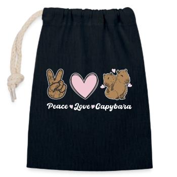 Capybara Nagetier - Verschließbarer Geschenkbeutel aus Baumwolle (14x20cm) - Navy - Vorne