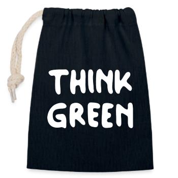 Think Green - Verschließbarer Geschenkbeutel aus Baumwolle (14x20cm) - Navy - Vorne
