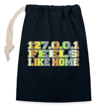 quote dayfathers day backend developer profession - Closable cotton gift bag (14x20cm) - navy - Front