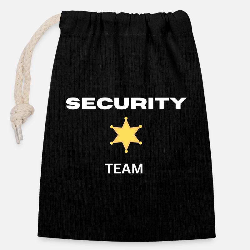 security 2 - Verschließbarer Geschenkbeutel aus Baumwolle (14x20cm) - Schwarz