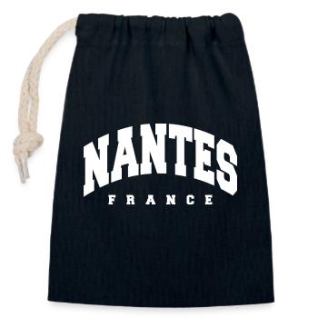 Nantes - Closable cotton gift bag (14x20cm) - navy - Front