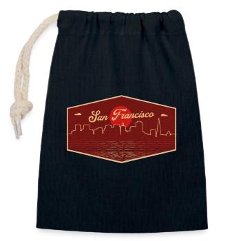 San Francisco Stadtbild - Verschließbarer Geschenkbeutel aus Baumwolle (14x20cm) - Navy - Vorne