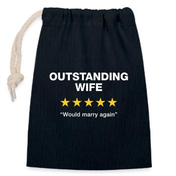 Hervorragende Ehefrau würde wieder heiraten - Verschließbarer Geschenkbeutel aus Baumwolle (14x20cm) - Navy - Vorne