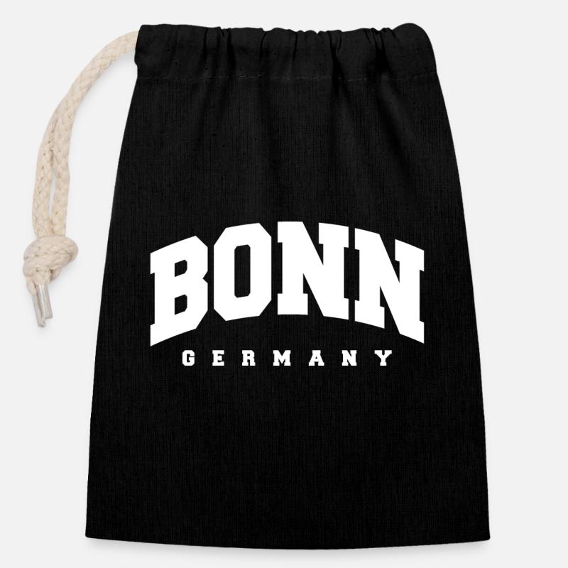 Bonn - Verschließbarer Geschenkbeutel aus Baumwolle (14x20cm) - Schwarz