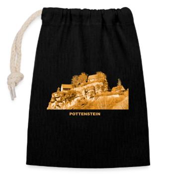 Pottenstein Castle Franconian Switzerland Bavaria - Closable cotton gift bag (14x20cm) - black - Front