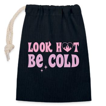 Look Hot be Cold - Sac cadeau en coton avec cordon (14 x 20 cm) - bleu marine - Devant