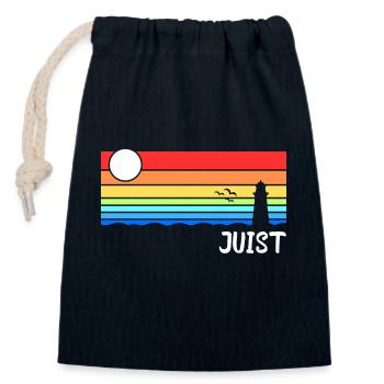 Juist Nordsee Ostfriesische Insel Geschenk - Verschließbarer Geschenkbeutel aus Baumwolle (14x20cm) - Navy - Vorne