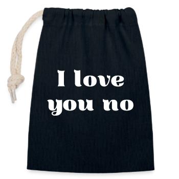 J’adore dire anglais - Sac cadeau en coton avec cordon (14 x 20 cm) - bleu marine - Devant