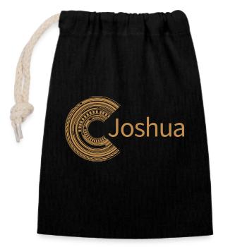 For Joshua - Closable cotton gift bag (14x20cm) - black - Front