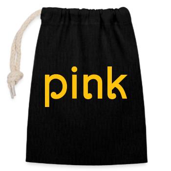 Effet Stroop rose dans jaune - Sac cadeau en coton avec cordon (14 x 20 cm) - noir - Devant
