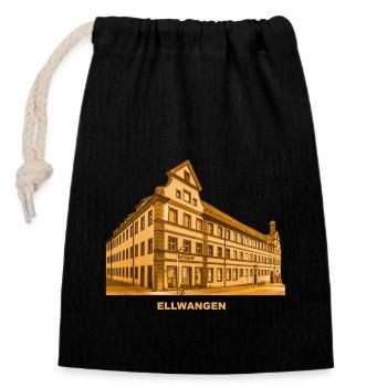 Ellwangen Rathaus Ostalb Baden-Württemberg - Verschließbarer Geschenkbeutel aus Baumwolle (14x20cm) - Schwarz - Vorne