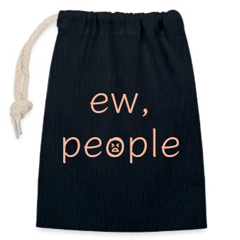 ew people - Closable cotton gift bag (14x20cm) - navy - Front