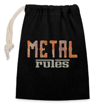 Metal Rules - Closable cotton gift bag (14x20cm) - black - Front