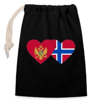 Montenegro Norway flag - Closable cotton gift bag (14x20cm) - black - Front
