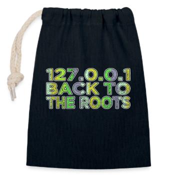 cool bday sayings funny quote programming language - Closable cotton gift bag (14x20cm) - navy - Front